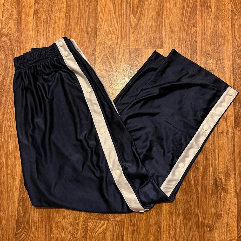 Vintage 90s Nike‎ Track Pants Men 2XL Navy Blue Snap Button